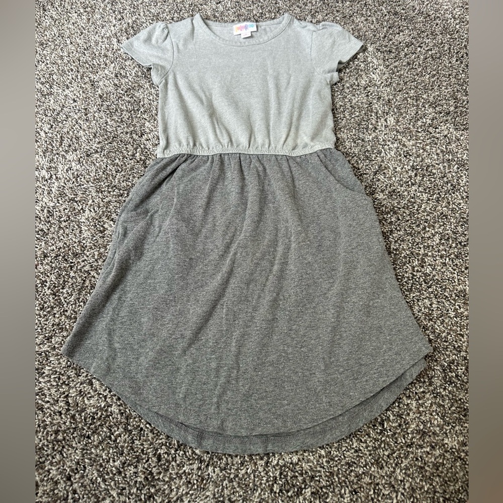 LulaRoe girls gray short sleeve dress size 6